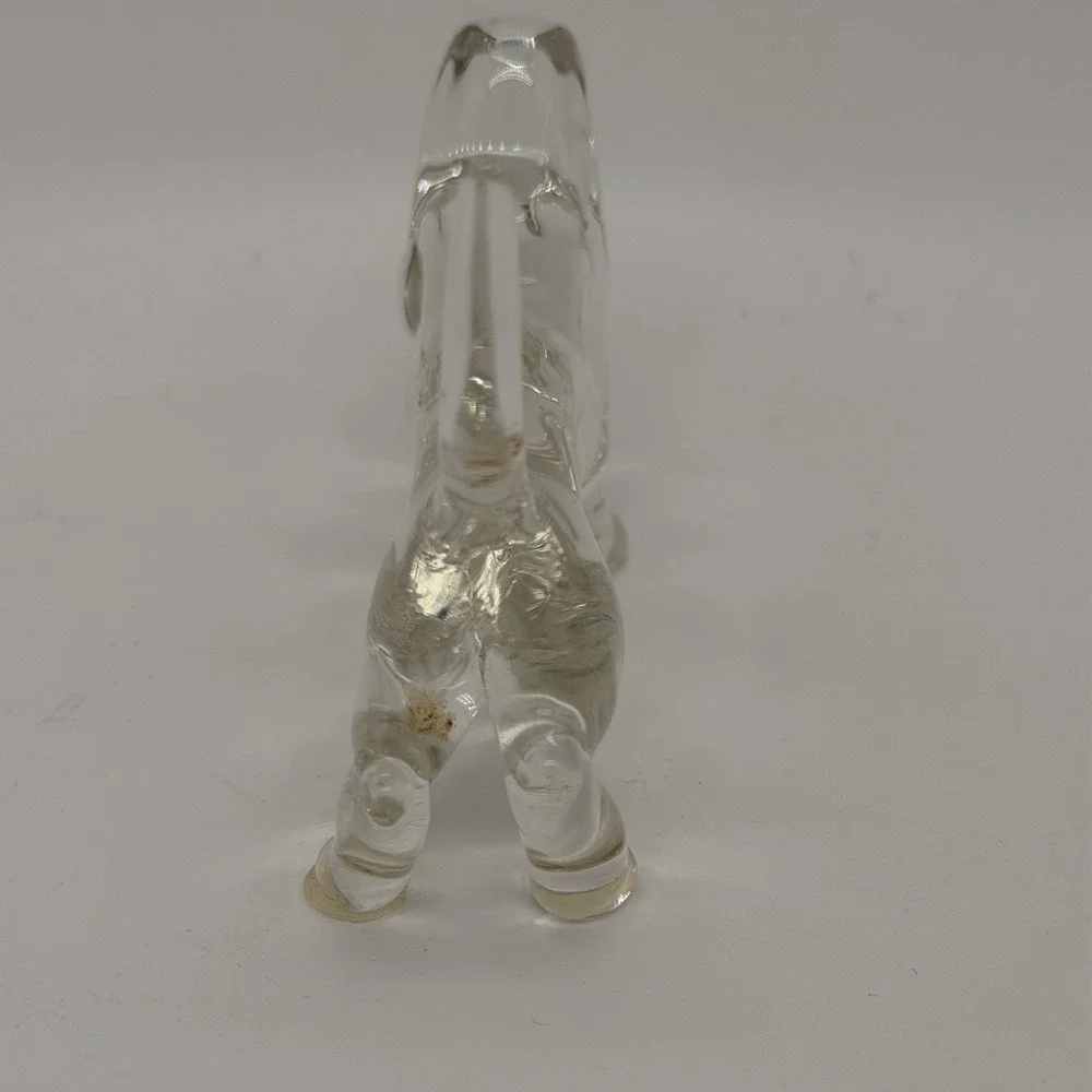 Clear Glass Dog Basset Hound Figurine Paper Weight Home Decor Collectable